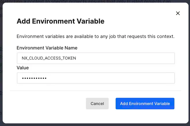 add read-only nx cloud access token to circleci