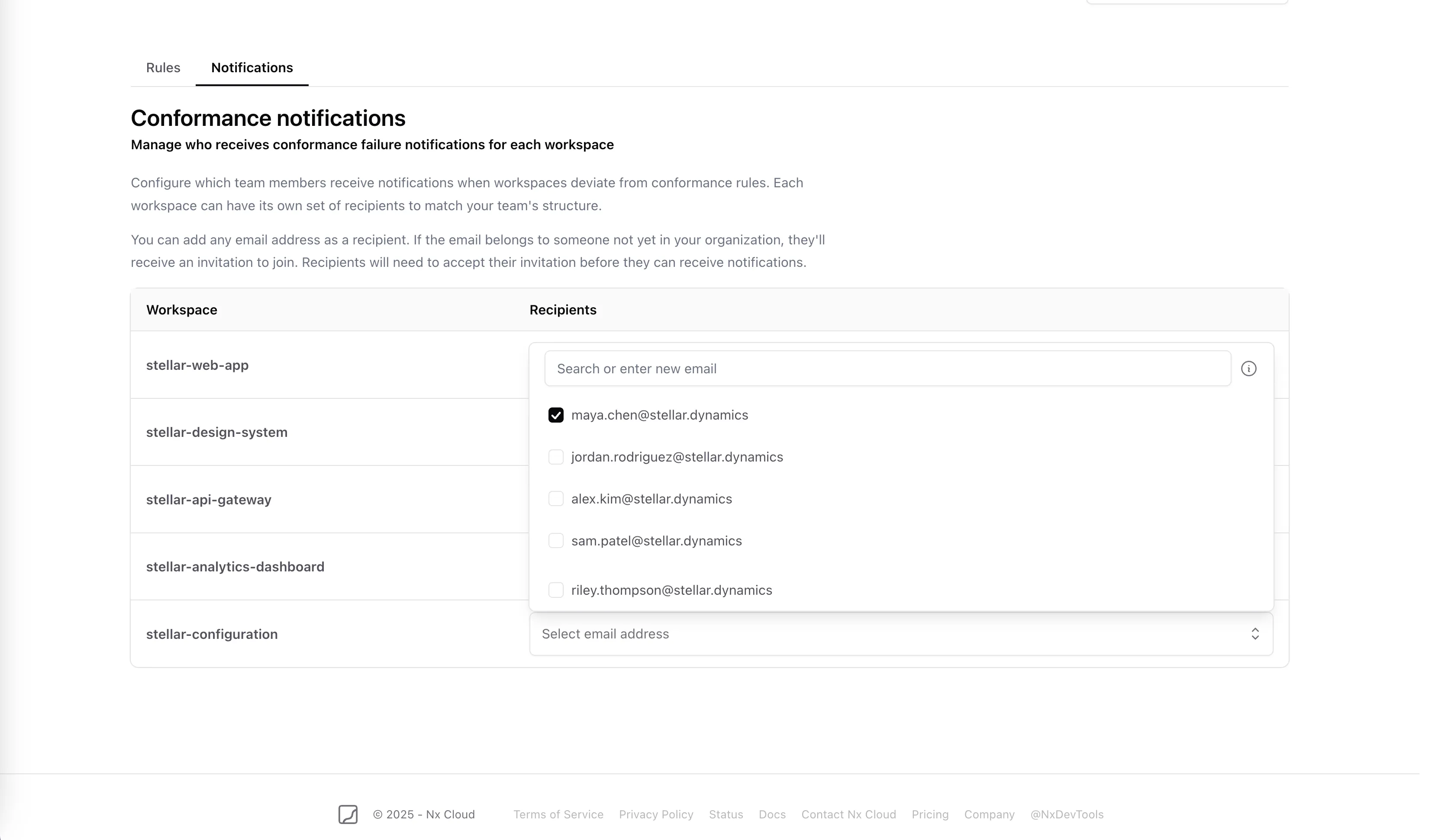 Conformance notifications