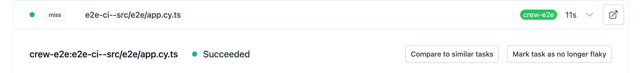 Mark task as no longer flaky button