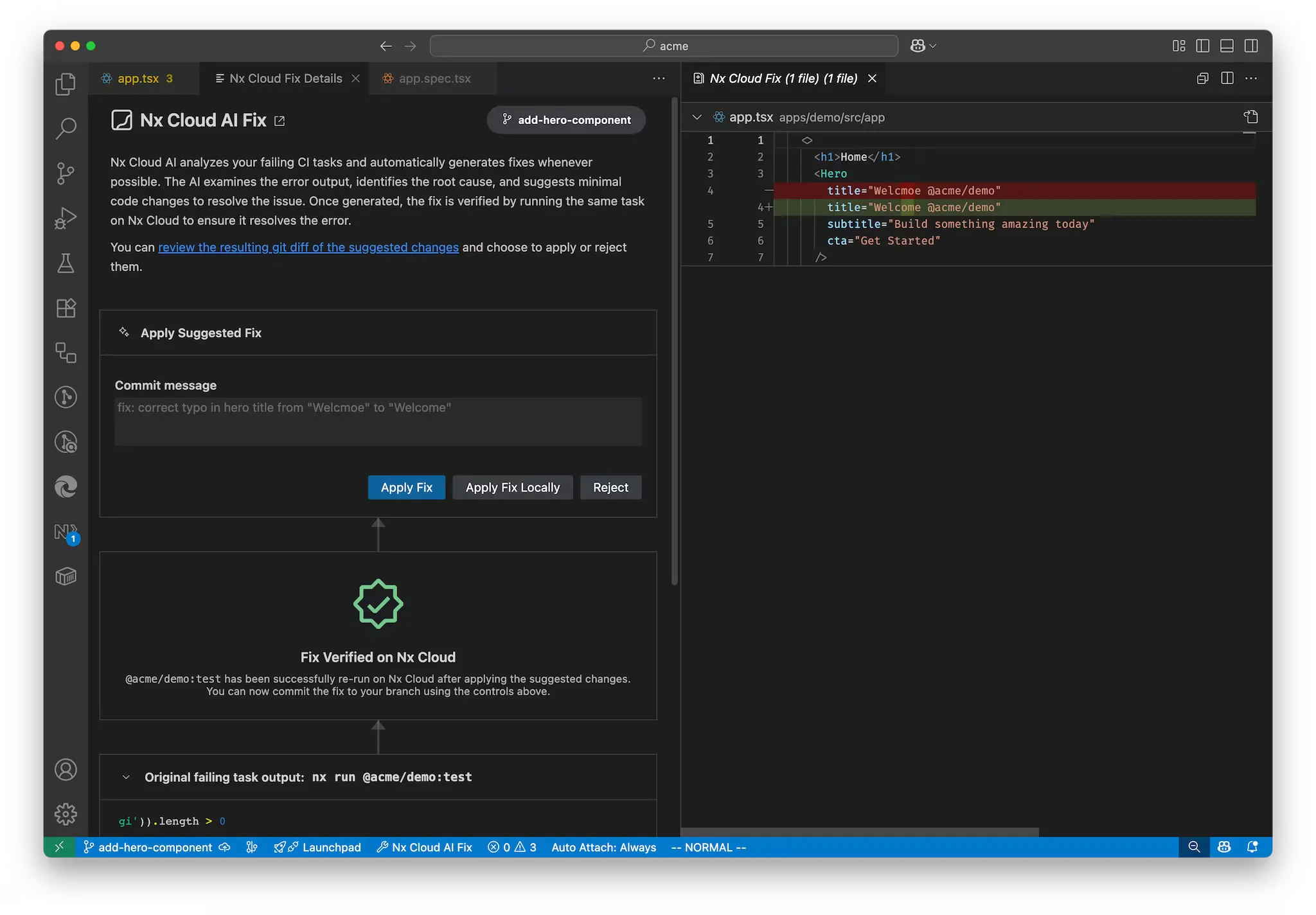 Suggestion to fix the typo in the editor